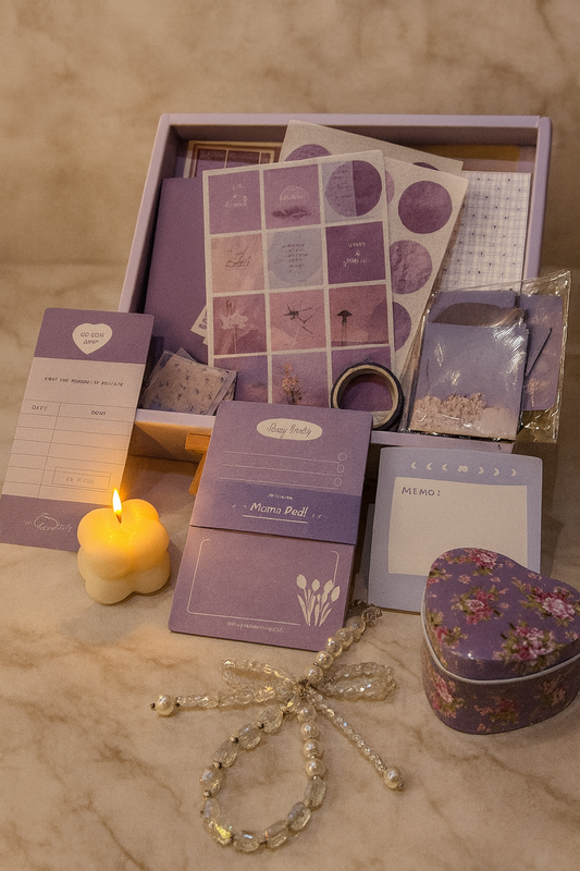 Valesuprano Aesthetic Journal Kit (Purple Themed, Complete Stationery Set)