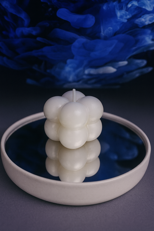Valesuprano Mini Bubble Candle (White, Aesthetic Decorative Candle)