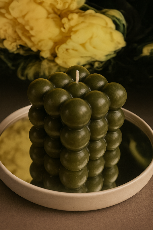 Valesuprano Large Bubble Candle (Green, Modern Decorative Statement Candle)