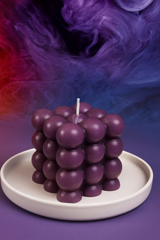Valesuprano Large Bubble Candle (Purple, Modern Aesthetic Decorative Candle)