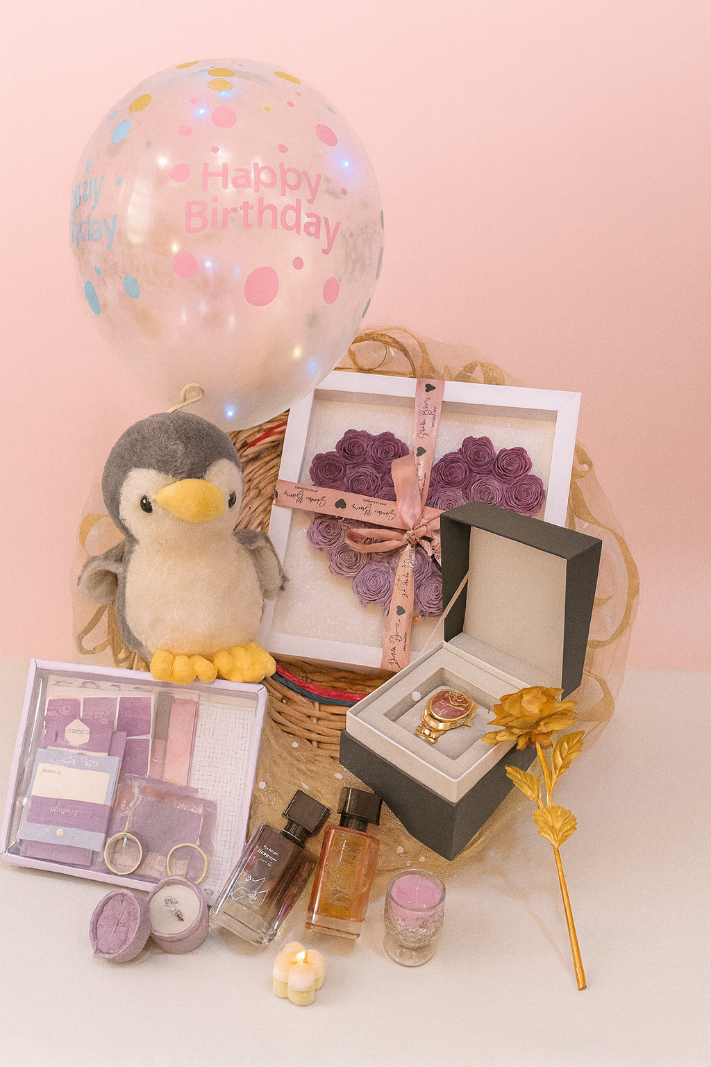 Valesuprano Luxury Celebration Gift Hamper (Plush Toy, Watch, Perfumes & Accessories Set)Customise this hamper according to your prefrences.